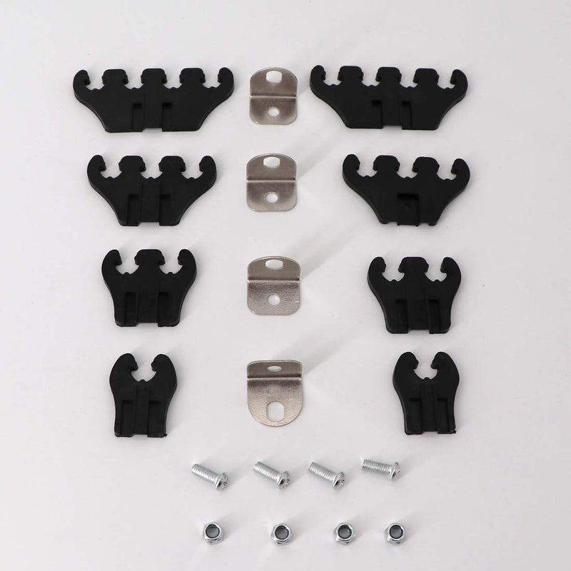 KIPA Chrome Linear Spark Plug Wire Separators Divider Loom Black Valve Cover Fits for Chevy Ford Mopar SBC 265 283 305 350 400 396 - Image 3